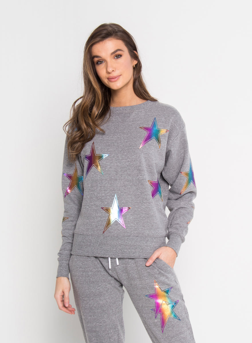 CHRLDR Asymmetrical sale Stars Crewneck Sweatshirt